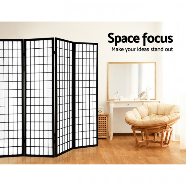 Artiss 8 Panel Room Divider Privacy Screen Dividers Stand Oriental Vintage Black Artiss 8 Panel Room Divider Privacy Screen Dividers Stand Oriental Vintage Black
