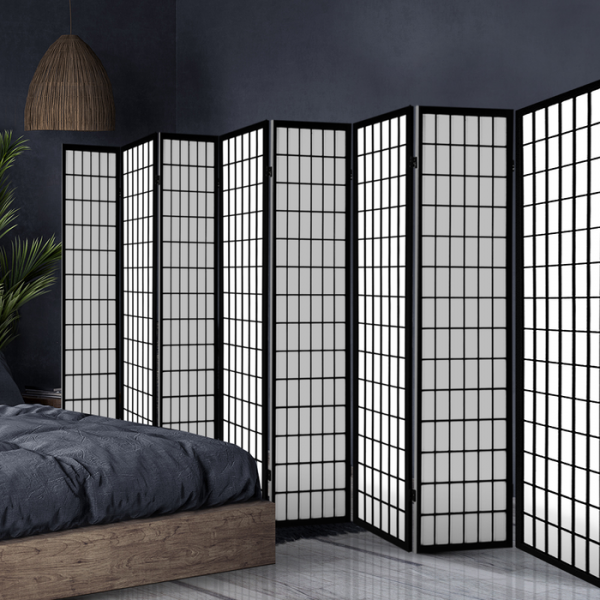 Artiss 8 Panel Room Divider Privacy Screen Dividers Stand Oriental Vintage Black Artiss 8 Panel Room Divider Privacy Screen Dividers Stand Oriental Vintage Black