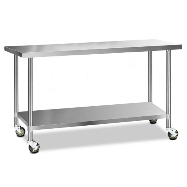 Cefito 304 Stainless Steel Bench Food Prep Table With Wheels 1829mm X 610mm