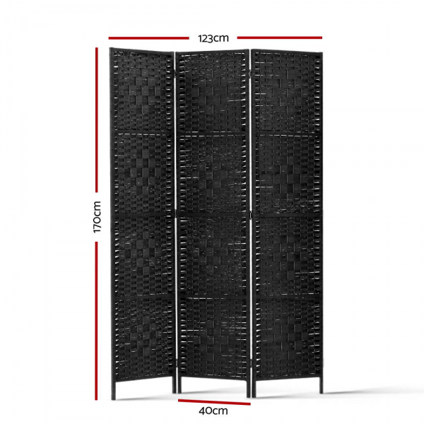 Artiss 3 Panel Room Divider Partition Screen - Black Artiss 3 Panel Room Divider Partition Screen - Black