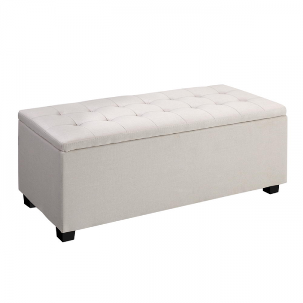 Artiss Large Fabric Storage Ottoman - Beige Artiss Large Fabric Storage Ottoman - Beige