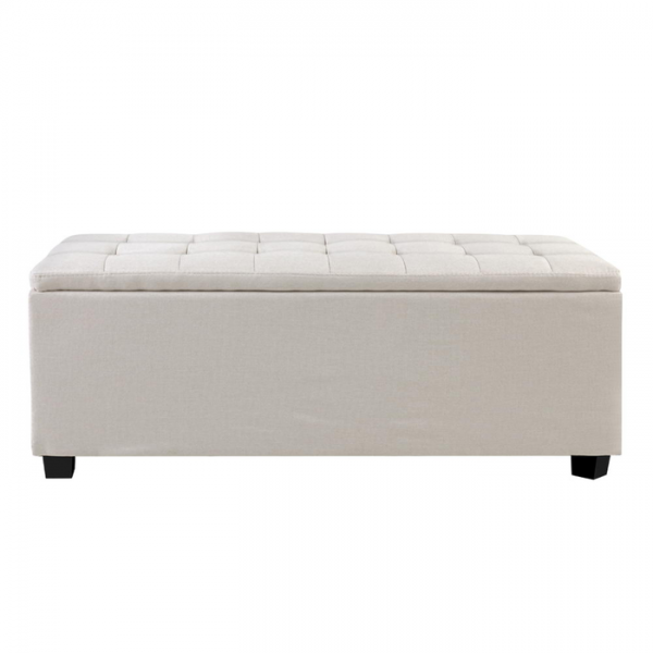 Artiss Large Fabric Storage Ottoman - Beige Artiss Large Fabric Storage Ottoman - Beige