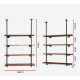 Artiss Wall Display Shelves Industrial Bookshelf DIY Pipe Shelf Rustic Brackets