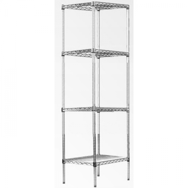 Modular Chrome Wire Storage Shelf 450 x 450 x 1800 Steel Shelving Modular Chrome Wire Storage Shelf 450 x 450 x 1800 Steel Shelving
