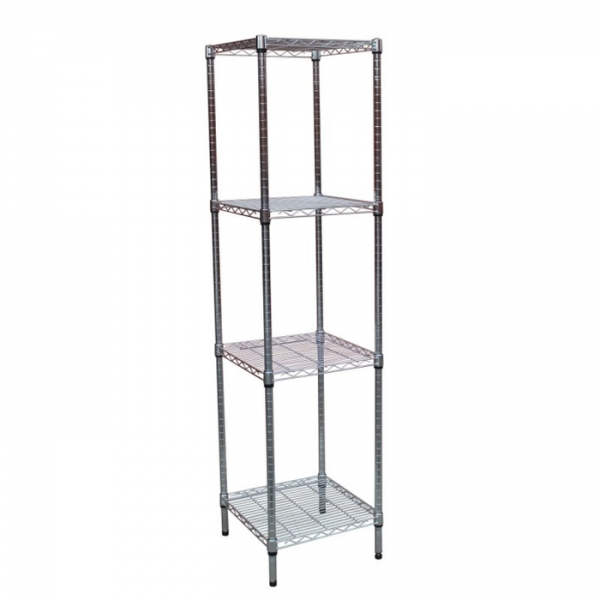 Modular Chrome Wire Storage Shelf 450 x 450 x 1800 Steel Shelving Modular Chrome Wire Storage Shelf 450 x 450 x 1800 Steel Shelving