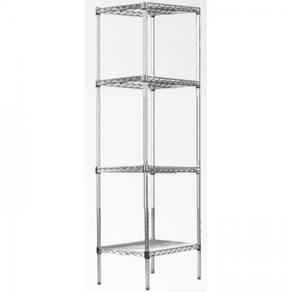 Modular Chrome Wire Storage Shelf 600 x 600 x 1800 Steel Shelving Modular Chrome Wire Storage Shelf 600 x 600 x 1800 Steel Shelving