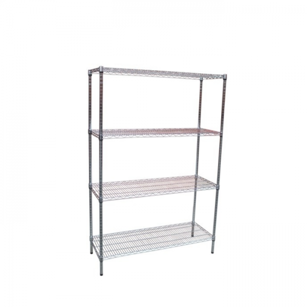 Modular Chrome Wire Storage Shelf 1200 x 450 x 1800 Steel Shelving Modular Chrome Wire Storage Shelf 1200 x 450 x 1800 Steel Shelving
