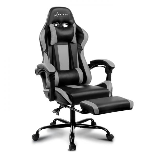 Gaming Office Chair Computer Seating Racer Black and Grey Gaming Office Chair Computer Seating Racer Black and Grey