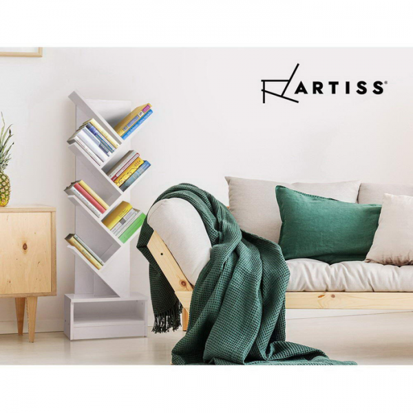 Artiss Display Shelf 7-Shelf Tree Bookshelf Book Storage Rack Bookcase White Artiss Display Shelf 7-Shelf Tree Bookshelf Book Storage Rack Bookcase White