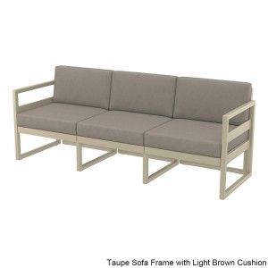 Mykonos Office Visitor Breakout Lounge, 5 Seater Garden Corner Sofa Set Grey And Light Wood Mykonos