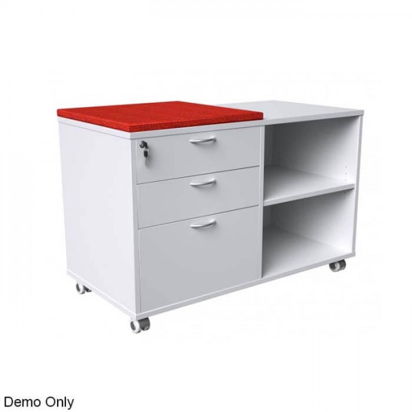 Caddy Unit 2 Personal And 1 File Drawer With Open Bookcase Office Filing Storage