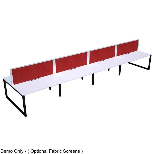 Loop 8 Person Back to Back Office Desk Workstation with Optional Screen Loop 8 Person Back to Back Office Desk Workstation with Optional Screen