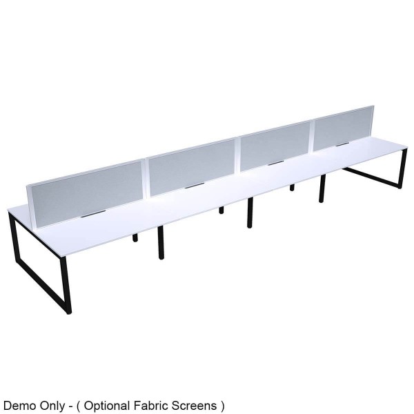 Loop 8 Person Back to Back Office Desk Workstation with Optional Screen Loop 8 Person Back to Back Office Desk Workstation with Optional Screen