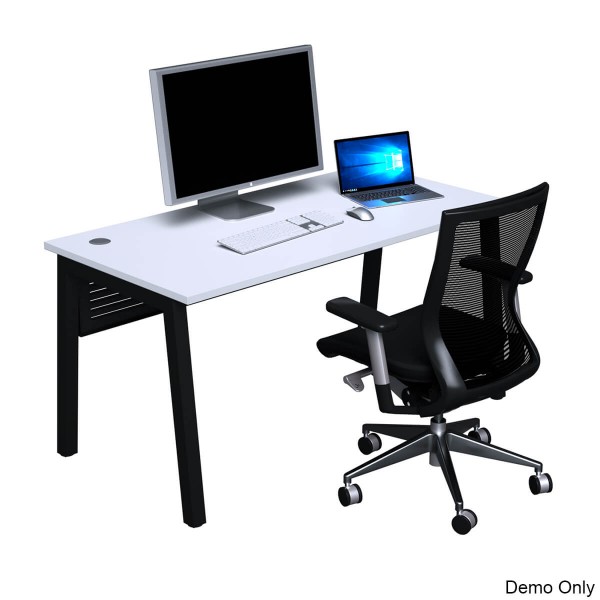 Lean Straight Computer Office Desk with Cable Holes