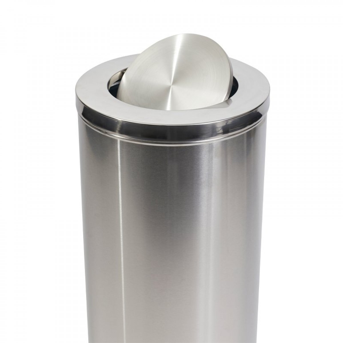 62L Round Waste Rubbish Swing Top Stainless Steel Bin