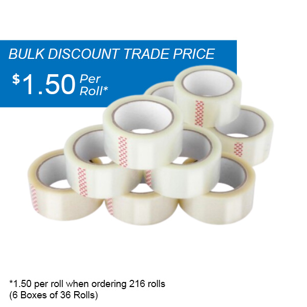 Packaging Tape Adhesive Packing Tapes 75m x 48mm - 45 Micron Transparent  Clear 45m