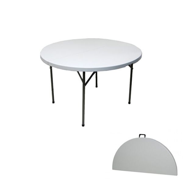 Trestle Table Round Banquet Wedding Tables Poly Top Folding Top & Legs - Party Event Function Use