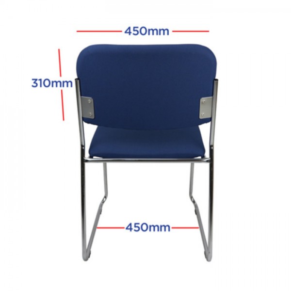 Express Sled Based Stacking Visitor Chair Black Vinyl Medical Healthcare Seating Metal Frame 165kg Weight Rated