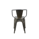 Metal Tolix Reproduction Cafe Visitor Chair with Arms