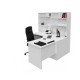 Origo Corner Office Desk Workstation with Hutch Shelving - White