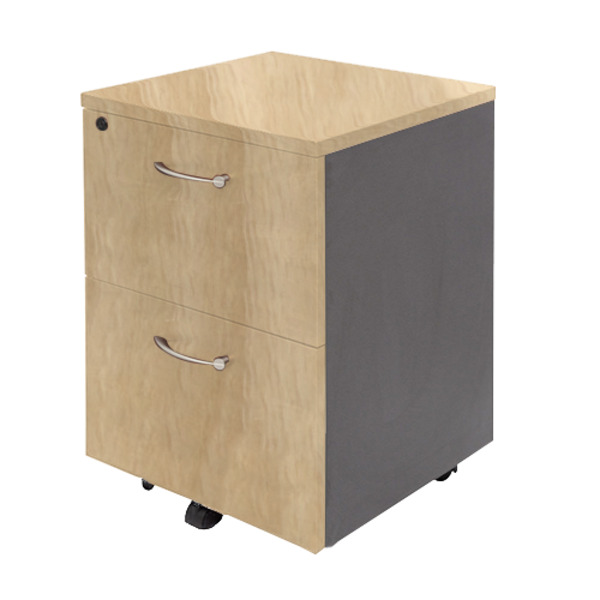 Rapid Mobile Pedestal - Young Beech & Ironstone Rapid Mobile Pedestal - Young Beech & Ironstone