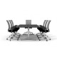 Elite Boat Shape Meeting Boardroom Table 2400 x 1200 Top & Chrome Base