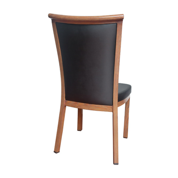 Timber Grain Look Dining Chair Aluminium Frame 4 Leg Upholstered Commercial Hospitality Chairs 170kg Weight Rated Timber Grain Look Dining Chair Aluminium Frame 4 Leg Upholstered Commercial Hospitality Chairs 170kg Weight Rated