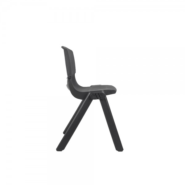 Black Academy School Chair Plastic Stackable Chairs Optional Linking Device