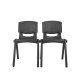 Black Academy School Chair Plastic Stackable Chairs Optional Linking Device
