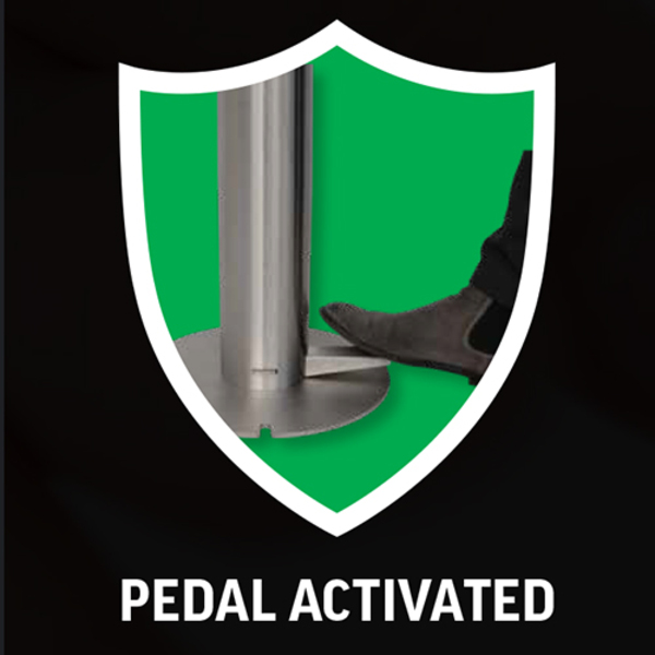 Sterling Stainless Steel Pedal Activated Mountable Hand Sanitiser Bollard 100% Mechanical Zero Touch | Australian Made Sterling Stainless Steel Pedal Activated Mountable Hand Sanitiser Bollard 100% Mechanical Zero Touch | Australian Made