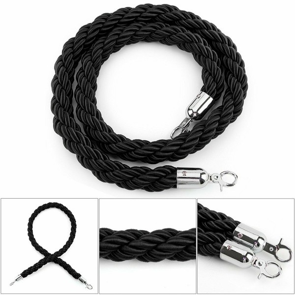 1.5 Metre Stanchion ROPES Black for Crowd Control Post Rope