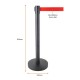 Queue Barrier Pole Retra Crowd Control Black Bollard & Retractable 2m Belt Queue Barrier Pole Retra Crowd Control Black Bollard & Retractable 2m Belt
