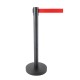 Queue Barrier Pole Retra Crowd Control Black Bollard & Retractable 2m Belt Queue Barrier Pole Retra Crowd Control Black Bollard & Retractable 2m Belt