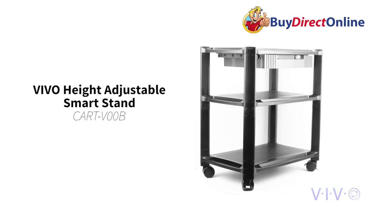 2 Tiers Heavy Duty Mobile Fax Stand with Swivel Wheels Black Finish ZBRANDS // Printer Cart Mini 