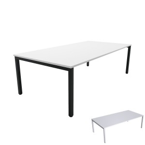 White 120 x 80  cm Office Hippo Rectangular Meeting Table 