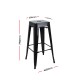 Metal Tolix Reproduction Stacking Stools | Bar Height | Black & Red Colour Metal Tolix Reproduction Stacking Stools | Bar Height | Black & Red Colour