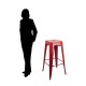 Metal Tolix Reproduction Stacking Stools | Bar Height | Black & Red Colour Metal Tolix Reproduction Stacking Stools | Bar Height | Black & Red Colour