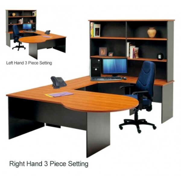 Origo P Conference End Desk Office Executive setting with Corner & Hutch