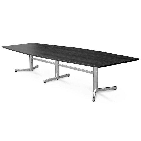 Elite Boat Shape Meeting Boardroom Conference Table 3600 x 1200 Top & Chrome Base