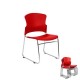 Opal 100 Sled Base Stackable Chair Red Poly Seat & Back - BDO Clearance  