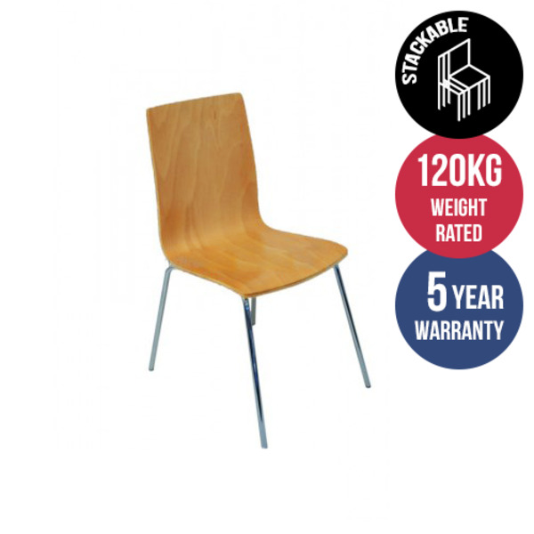 Jazz Timber Cafe Restaurant Hotel Dining Chair - Beech Wood *Adelaide Warehouse Clearance - Collection Only*
