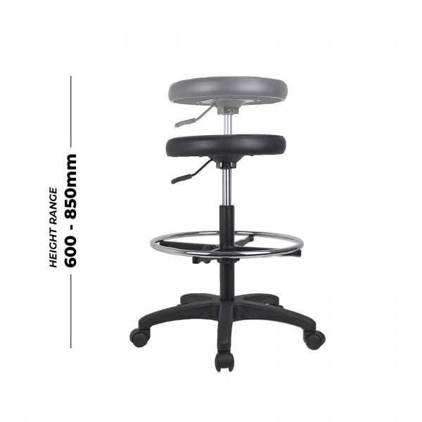 Utility Gas Lift Stool Vinyl Padded Seat Drafting Height Utility Gas Lift Stool Vinyl Padded Seat Drafting Height