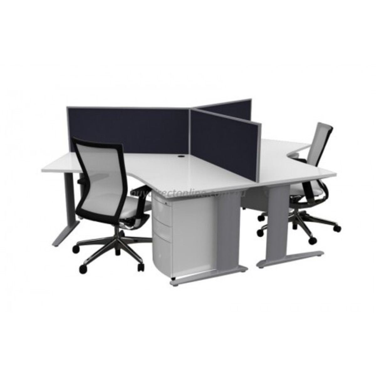 Chicago 4000 - 3 Way Workstation - 120 Degree Desk Tops