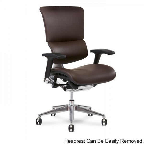 X4 Chair Genuine Premium Leather Executive Ergonomic Office Chair Auto Dynamic Variable Lumbar & Headrest