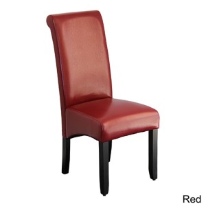 red leather high back dining chairs