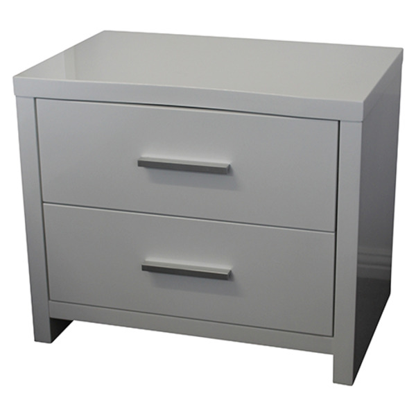 Manly 2 Drawer Bedside Table In Glossy White