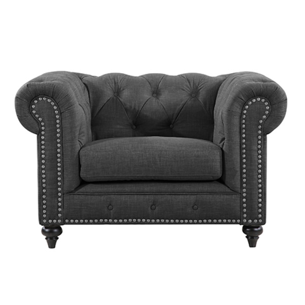 chesterfield chair grey