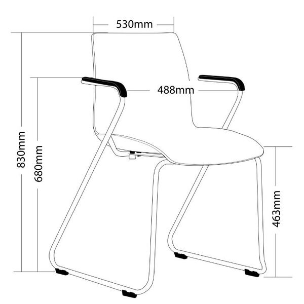 Dona Hospitality Linking Visitor Chair Sled Base + Arms 150KG Weight Rated Dona Hospitality Linking Visitor Chair Sled Base + Arms 150KG Weight Rated