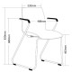 Dona Hospitality Linking Visitor Chair Sled Base + Arms 150KG Weight Rated