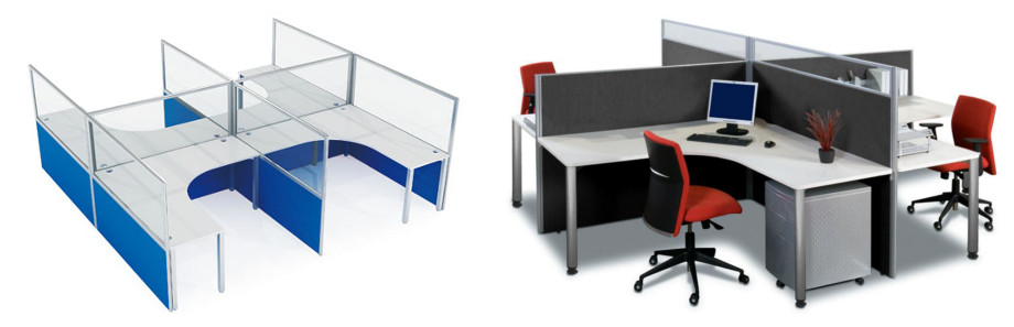 System 50 Office Desk Workstation Ducted Screen Partition